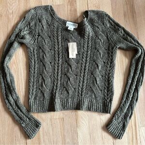 Denim & Supply Cable Knit Sweater linen cotton Ralph Lauren olive green M NWT